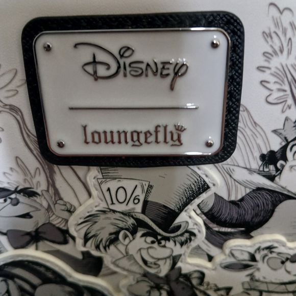 Loungefly Disney Black and White Wonderland Backpack - Picture 2 of 8